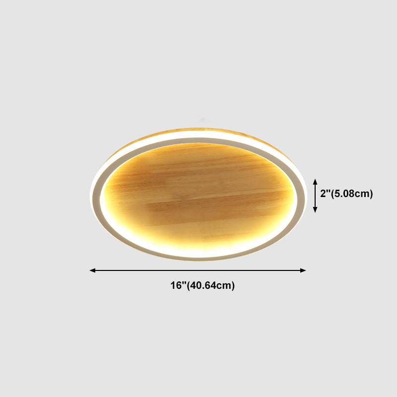 Lámparas de techo empotradas modernas de anillo, luz montada en el techo de madera para dormitorio