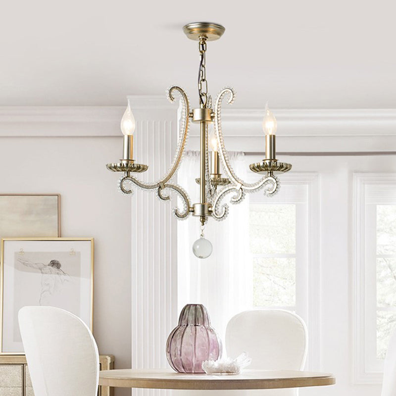 Lustre de style européen Light Crystal Multi-Head Pendants pour le salon