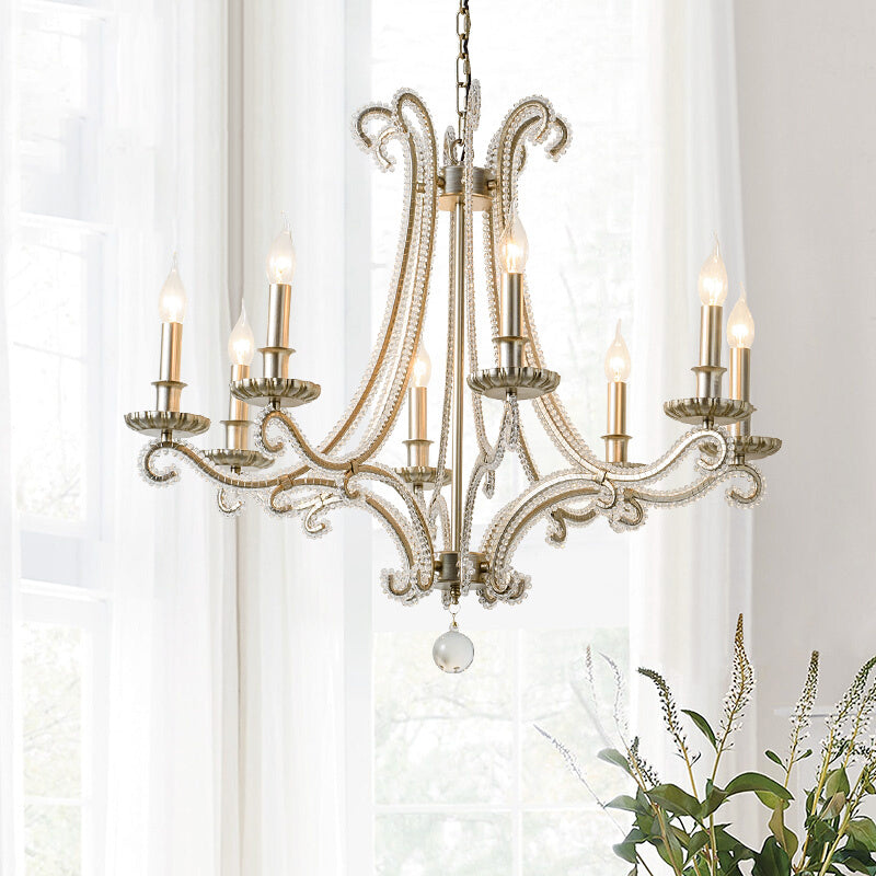 Europese stijl kroonluchter licht kristal multi -head hanglampen voor woonkamer