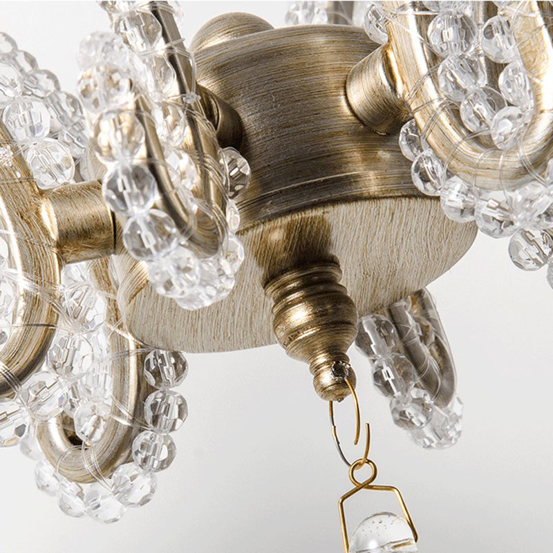 Lustre de style européen Light Crystal Multi-Head Pendants pour le salon