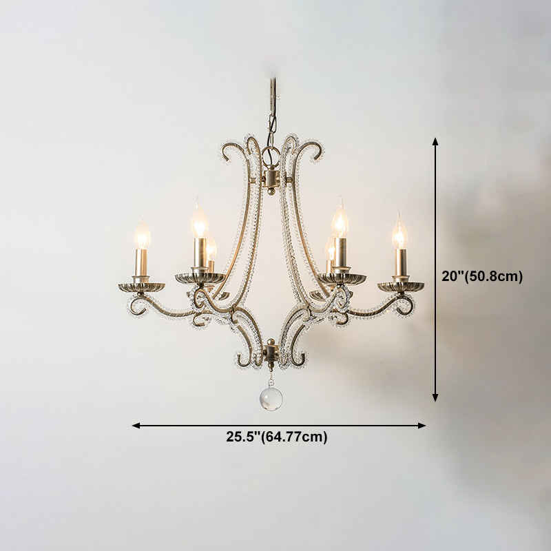 Lustre de style européen Light Crystal Multi-Head Pendants pour le salon