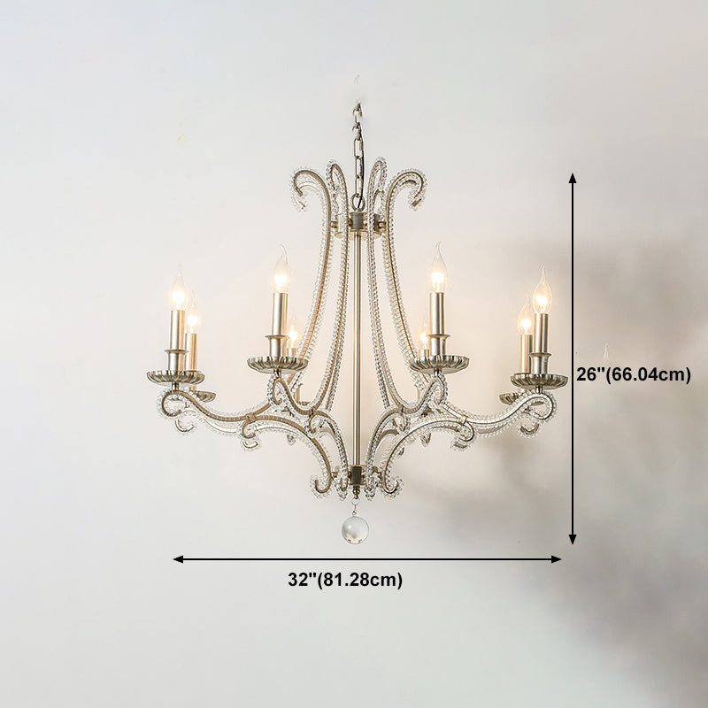 Lustre de style européen Light Crystal Multi-Head Pendants pour le salon