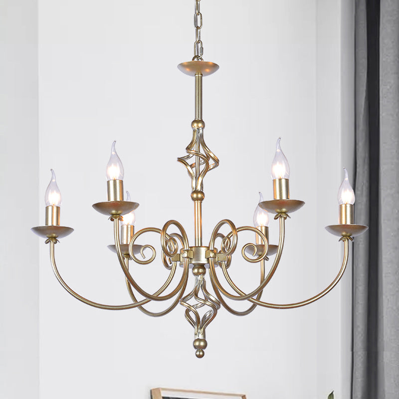 Lustre de style européen Light Multi-Head Candle Pendant Light pour le salon