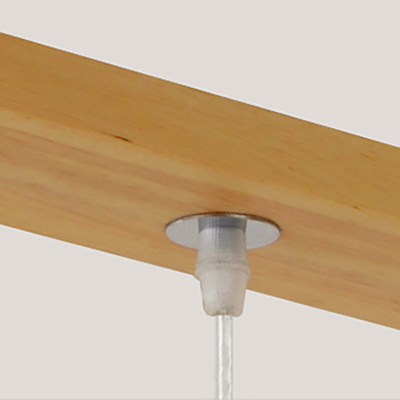 Bois massif conical suspension du plafond de plafond en verre blanc minimaliste pour salle à manger