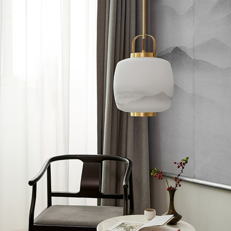 Assayeur d'éclairage pendentif en verre blanc léger en verre blanc clair pour salle à manger