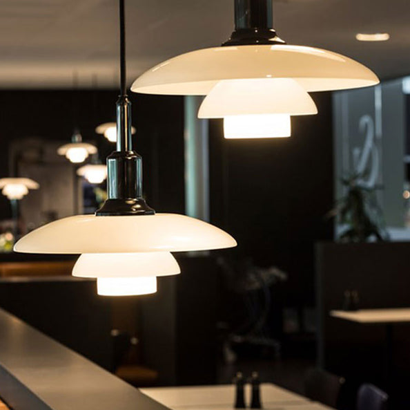 Assayeur d'éclairage pendentif en verre blanc léger en verre blanc clair