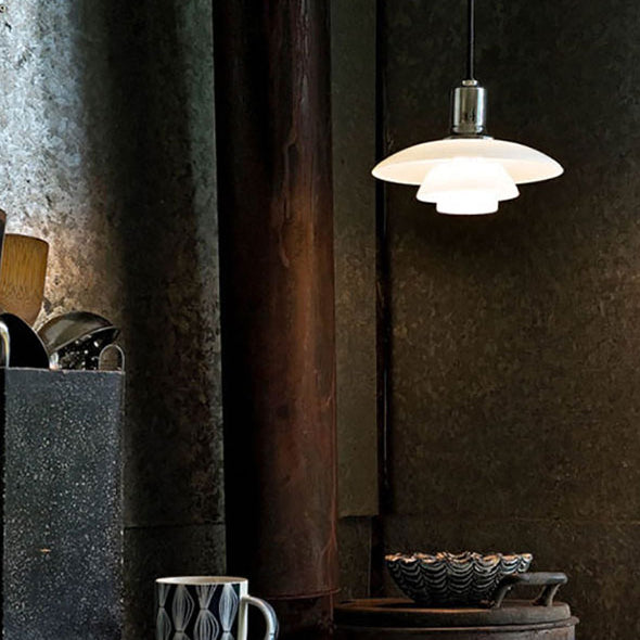 Assayeur d'éclairage pendentif en verre blanc léger en verre blanc clair