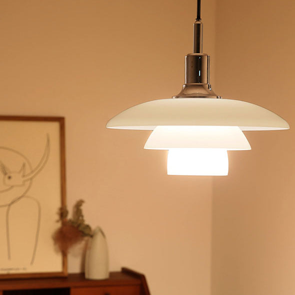 Assayeur d'éclairage pendentif en verre blanc léger en verre blanc clair