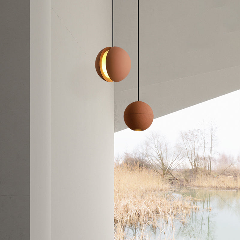 Lampe suspendue en forme de boule de ciment lampe suspendue rousset de style nordique pour chambre à coucher