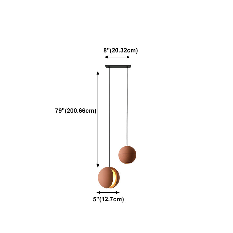 Lampe suspendue en forme de boule de ciment lampe suspendue rousset de style nordique pour chambre à coucher