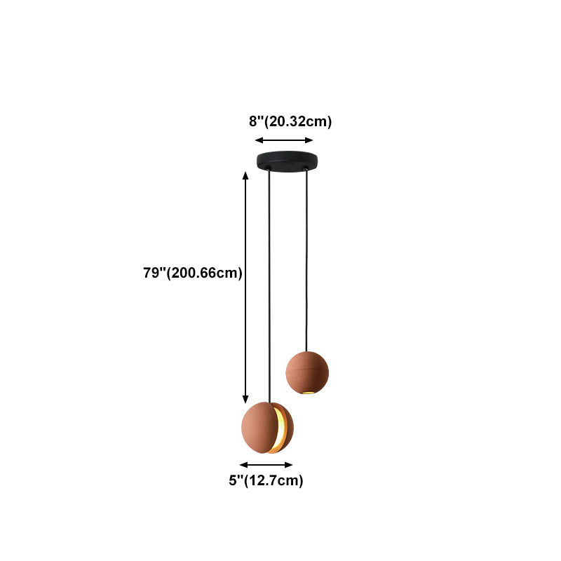 Lampe suspendue en forme de boule de ciment lampe suspendue rousset de style nordique pour chambre à coucher