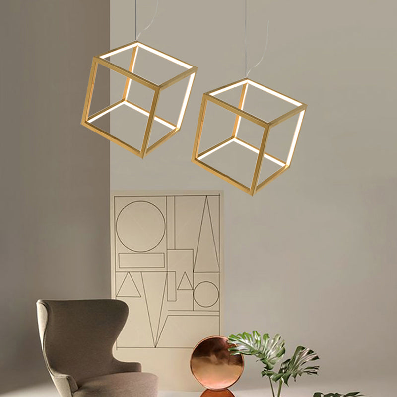 Lampe à suspension géométrique nordique Aluminium Salon LED Pendard Lightture en or