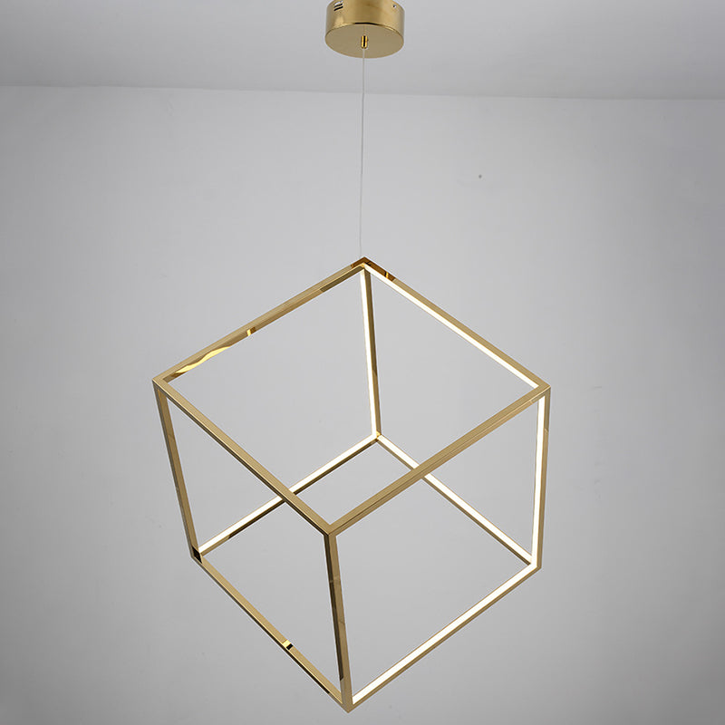 Lampe à suspension géométrique nordique Aluminium Salon LED Pendard Lightture en or