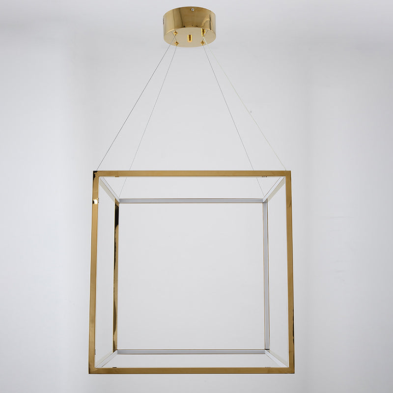 Lampe à suspension géométrique nordique Aluminium Salon LED Pendard Lightture en or