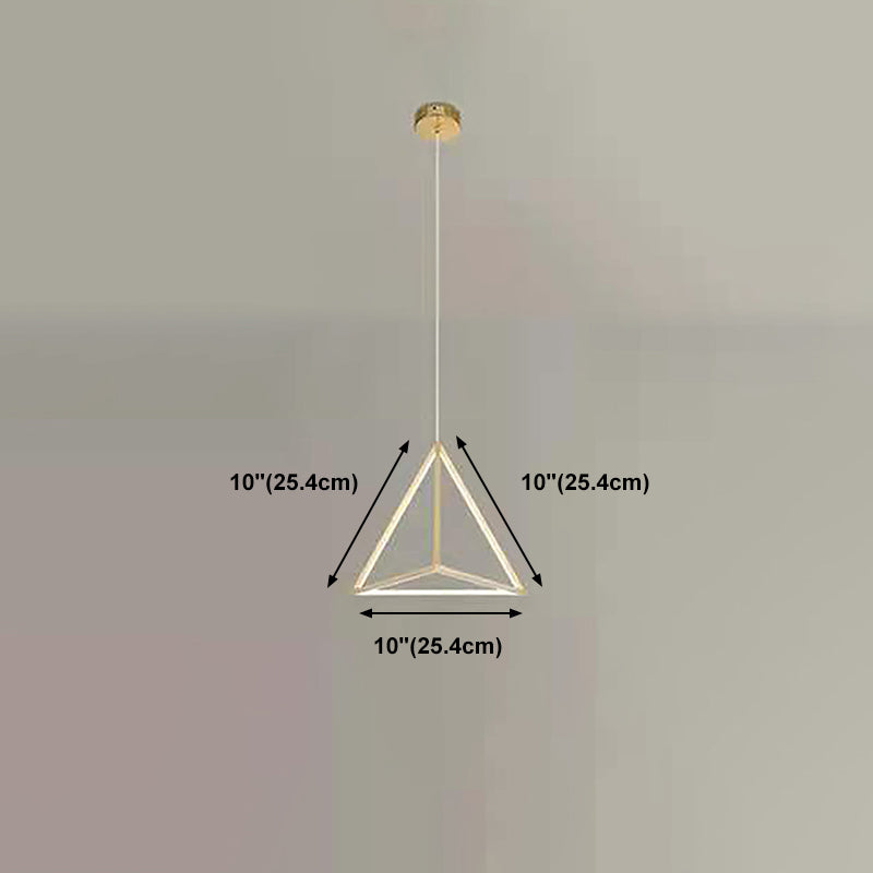Lampe à suspension géométrique nordique Aluminium Salon LED Pendard Lightture en or