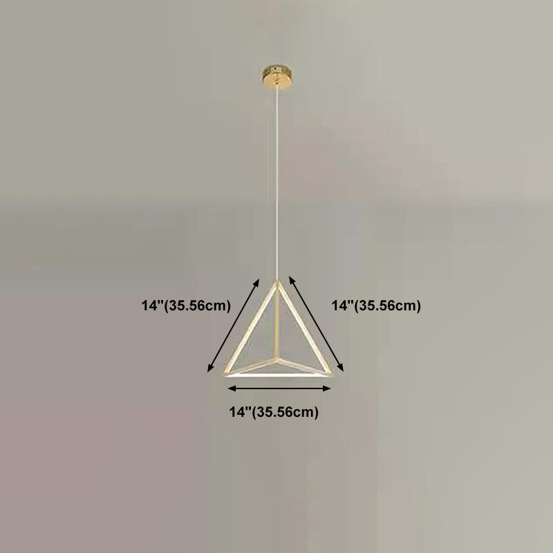 Lampe à suspension géométrique nordique Aluminium Salon LED Pendard Lightture en or