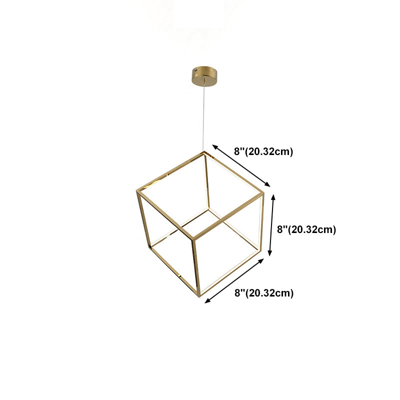 Lampe à suspension géométrique nordique Aluminium Salon LED Pendard Lightture en or