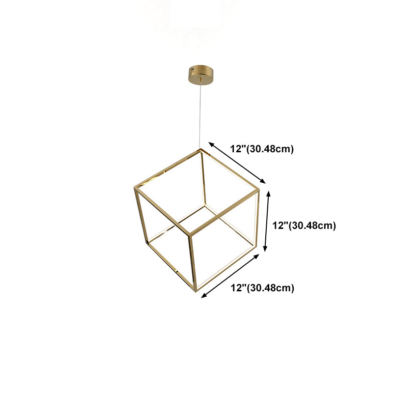 Lampe à suspension géométrique nordique Aluminium Salon LED Pendard Lightture en or