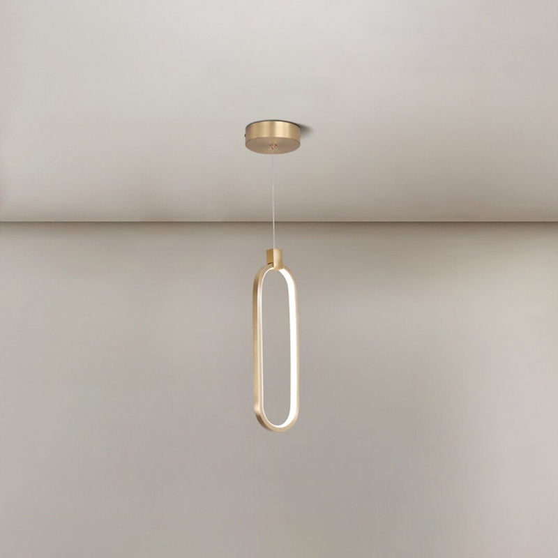 Gold linéaire suspendu luminaire simplicité LED PENDANT METAL LEAU POUR CHAMBRE