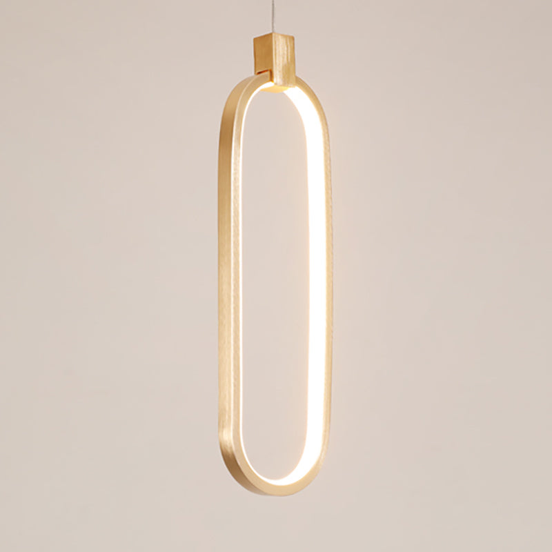 Gold linéaire suspendu luminaire simplicité LED PENDANT METAL LEAU POUR CHAMBRE