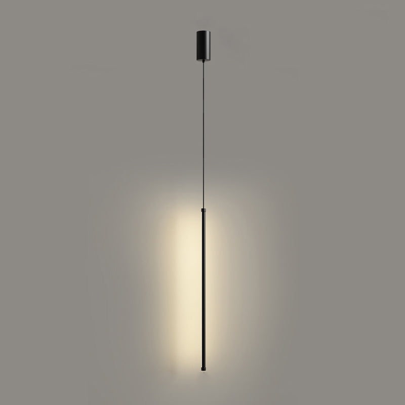 Salon pendentif linéaire lampe en aluminium LED de suspension minimaliste en noir