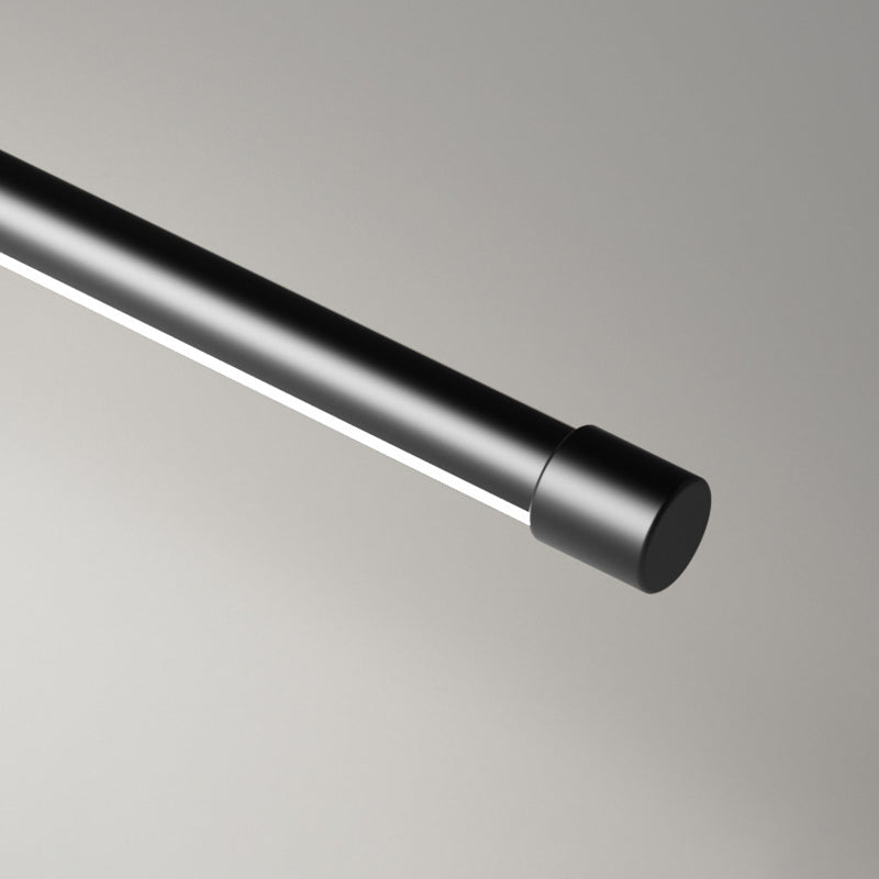 Salon pendentif linéaire lampe en aluminium LED de suspension minimaliste en noir