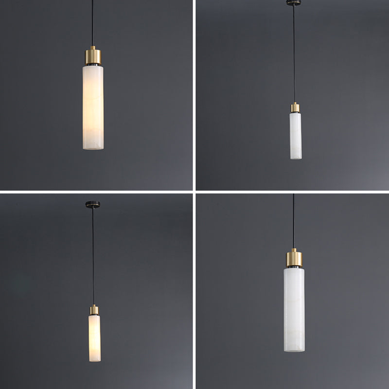 Éclairage de pendentif simple en marbre contemporain pour salle à manger cafée