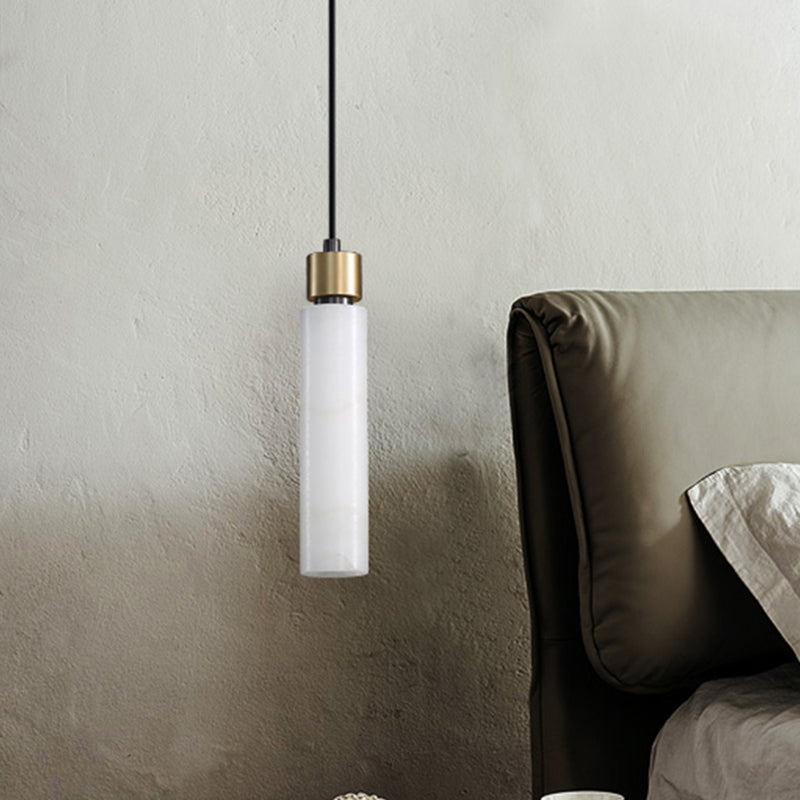 Éclairage de pendentif simple en marbre contemporain pour salle à manger cafée