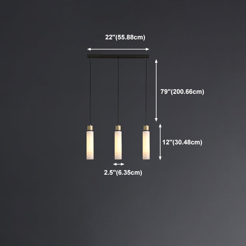 Éclairage de pendentif simple en marbre contemporain pour salle à manger cafée