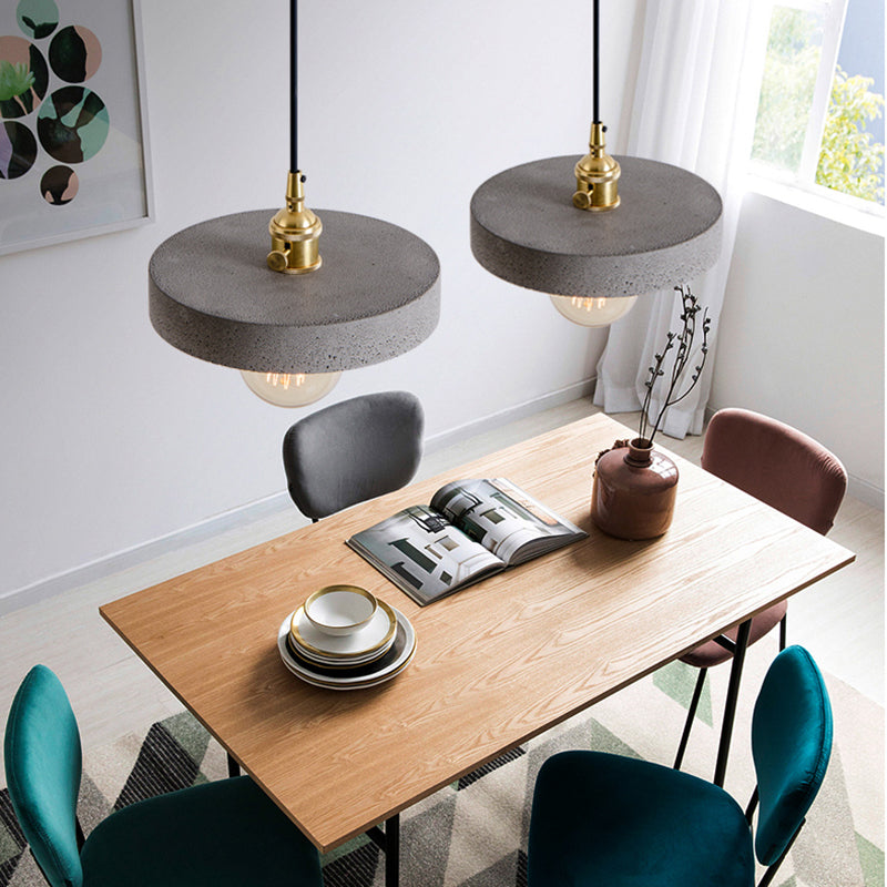 Lampe à suspension en forme de géométrique Nordique 1-Light Ciment Pendant Cternal Rotary Interrupteur