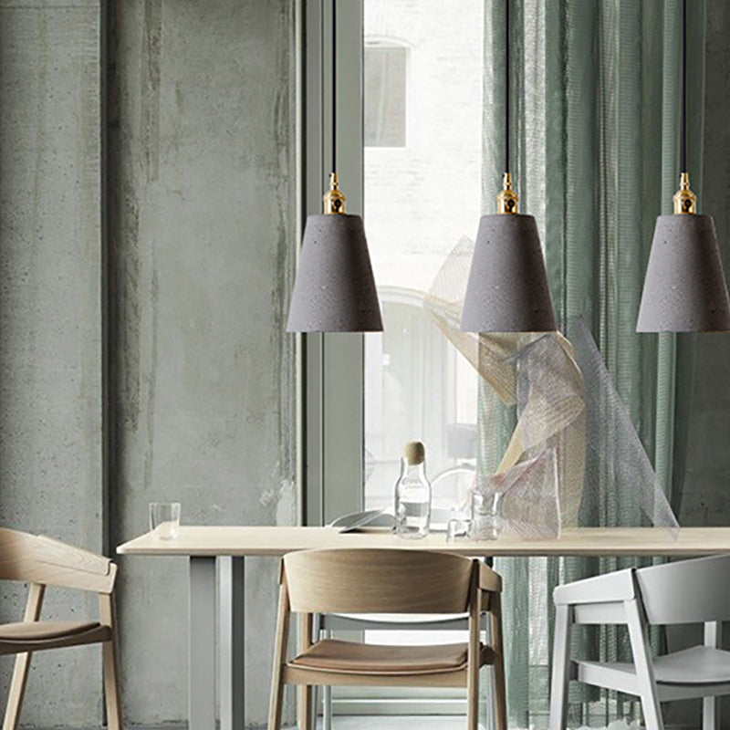 Lampe à suspension en forme de géométrique Nordique 1-Light Ciment Pendant Cternal Rotary Interrupteur