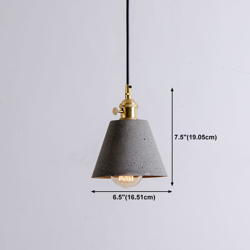 Lampe à suspension en forme de géométrique Nordique 1-Light Ciment Pendant Cternal Rotary Interrupteur