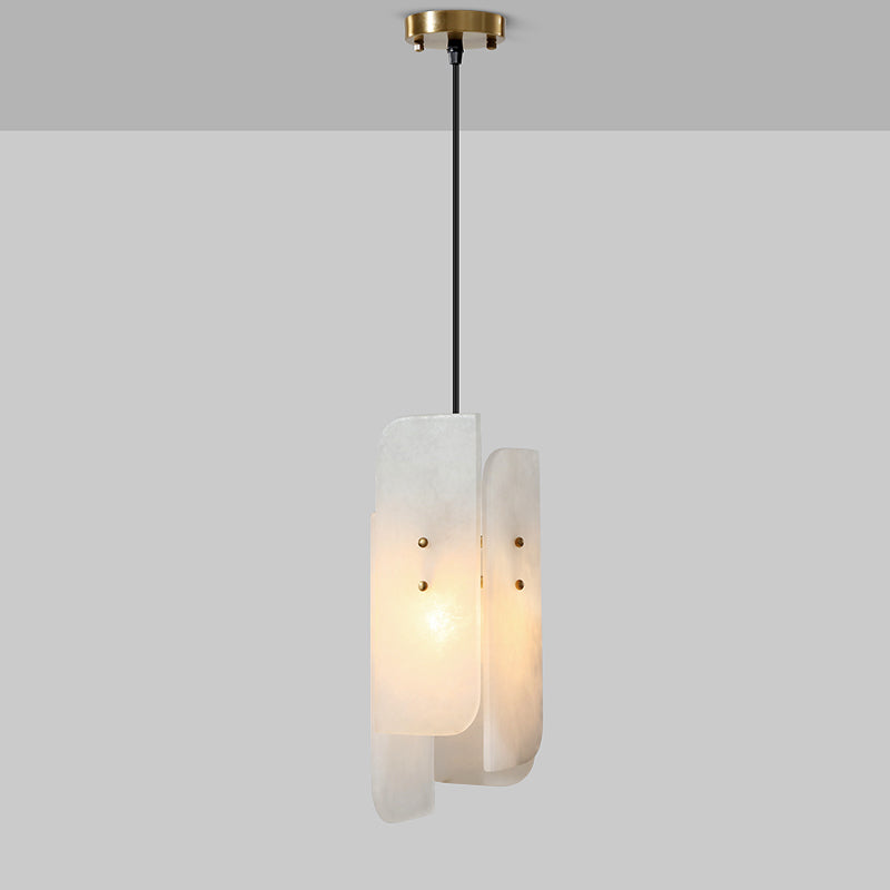 Petit pendentif suspendu en marbre Minimaliste de suspension blanche à 1 lumière Lumière pour chambre à coucher
