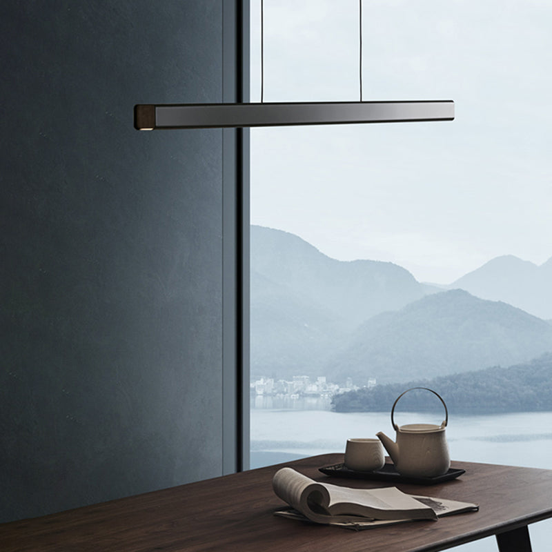 Candelier de techo LED moderno comedor nórdico Luz colgante lineal larga