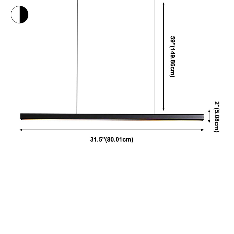 Candelier de techo LED moderno comedor nórdico Luz colgante lineal larga