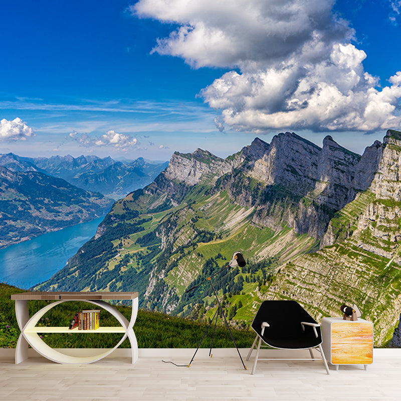 Environment Friendly Resistant Mural Wallpaper Mountain Living Room Wall Mural