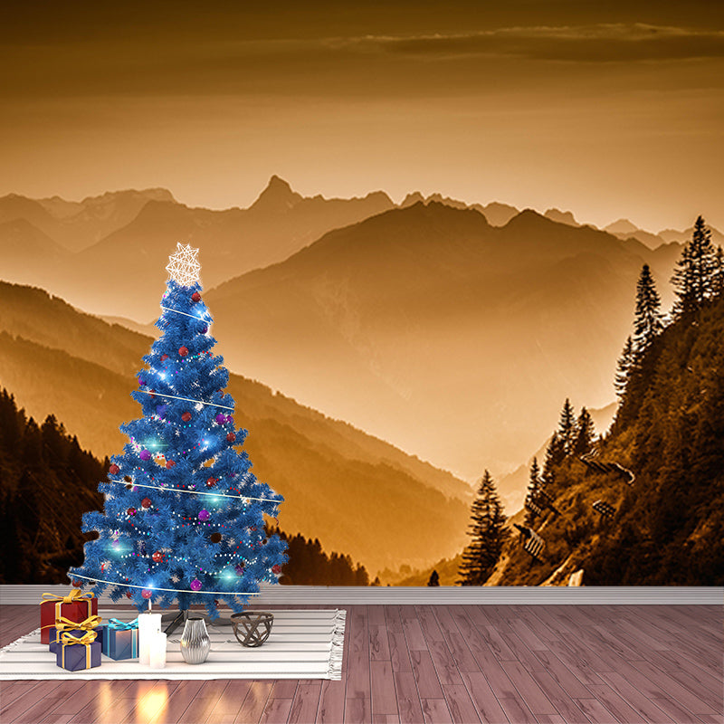 Environment Friendly Resistant Mural Wallpaper Mountain Living Room Wall Mural