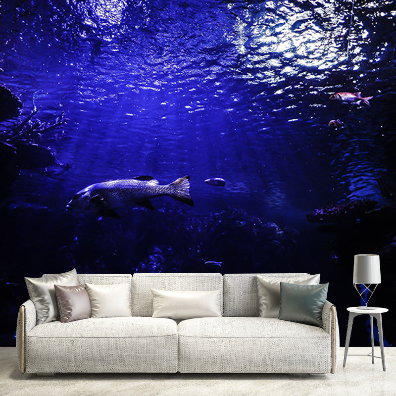 Environment Friendly Resistant Mural Wallpaper Marine Life Sleeping Room Wall Mural