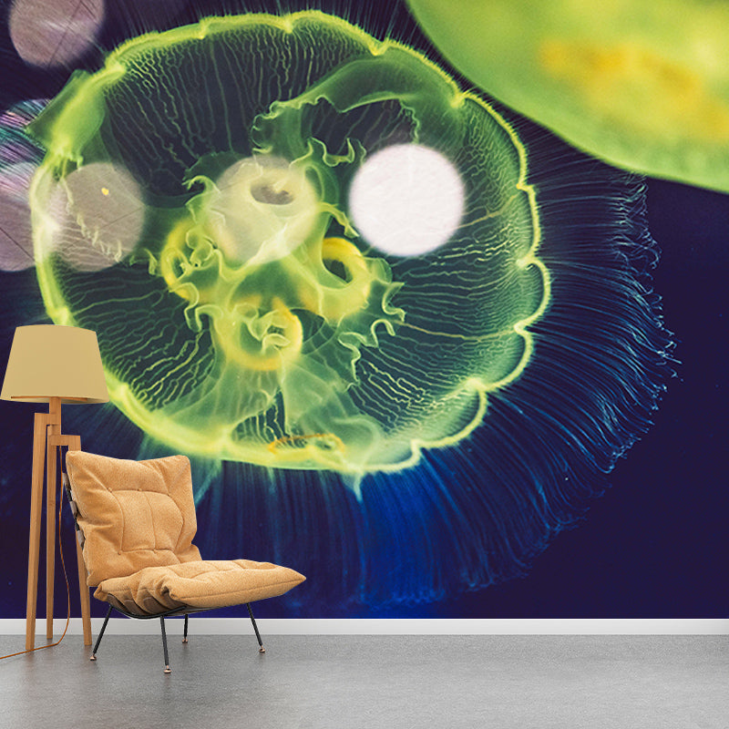 Environment Friendly Resistant Mural Wallpaper Marine Life Sleeping Room Wall Mural