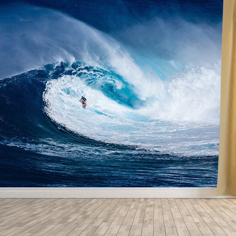 Sea Wave Photography Mural Wallpaper Environment Friendly Living Room Wall Mural