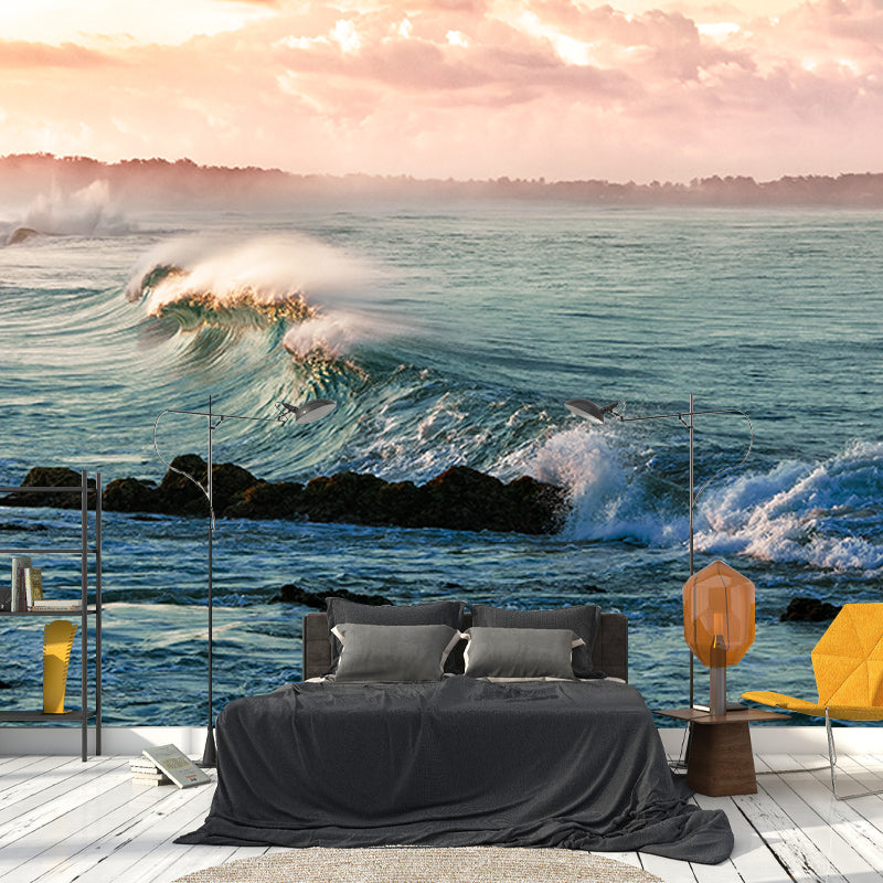 Photography Stain Resistant Mural Wallpaper Sea Surface Indoor Wall Mural