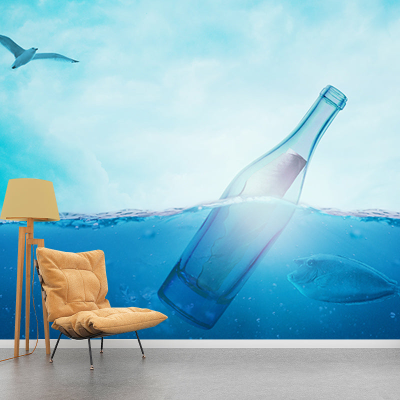 Photography Stain Resistant Mural Wallpaper Sea Surface Indoor Wall Mural