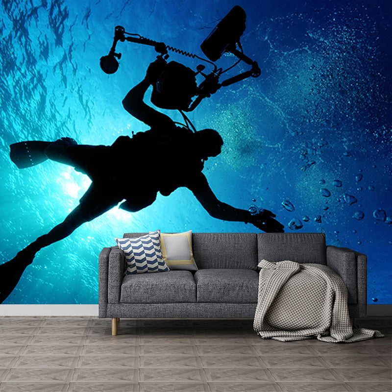 Eco-friendly Wall Mural Wallpaper Underwater World Sitting Room Wall Mural