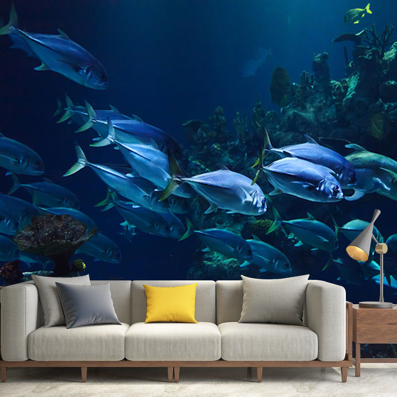 Marine Life Mildew Resistant Wallpaper Sleeping Room Wall Mural