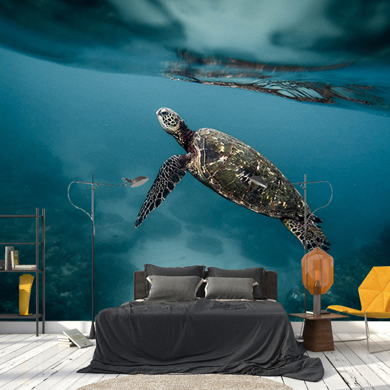 Marine Life Mildew Resistant Wallpaper Sleeping Room Wall Mural