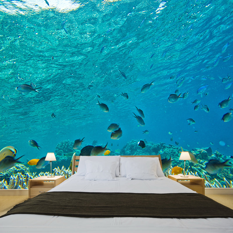 Photography Stain Resistant Mural Wallpaper Underwater World Living Room Wall Mural