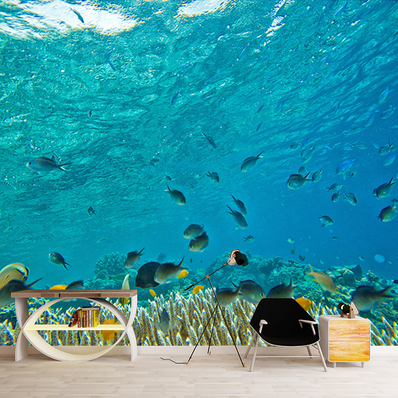Photography Stain Resistant Mural Wallpaper Underwater World Living Room Wall Mural