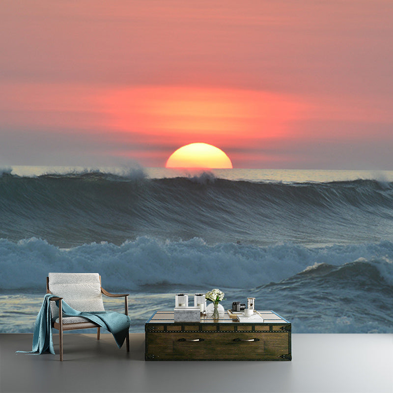 Modern Style Mural Wallpaper Sea Environment Friendly Bedroom Wall Mural
