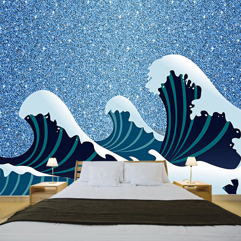 Modern Illustration Mural Wallpaper Sea Wave Indoor Wall Mural
