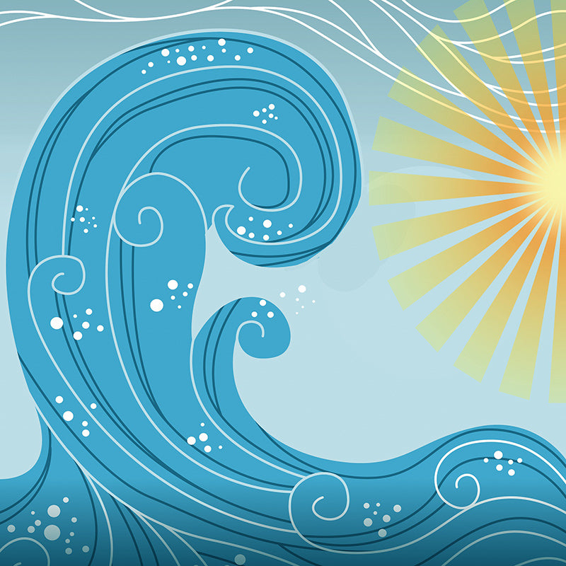 Modern Illustration Mural Wallpaper Sea Wave Indoor Wall Mural